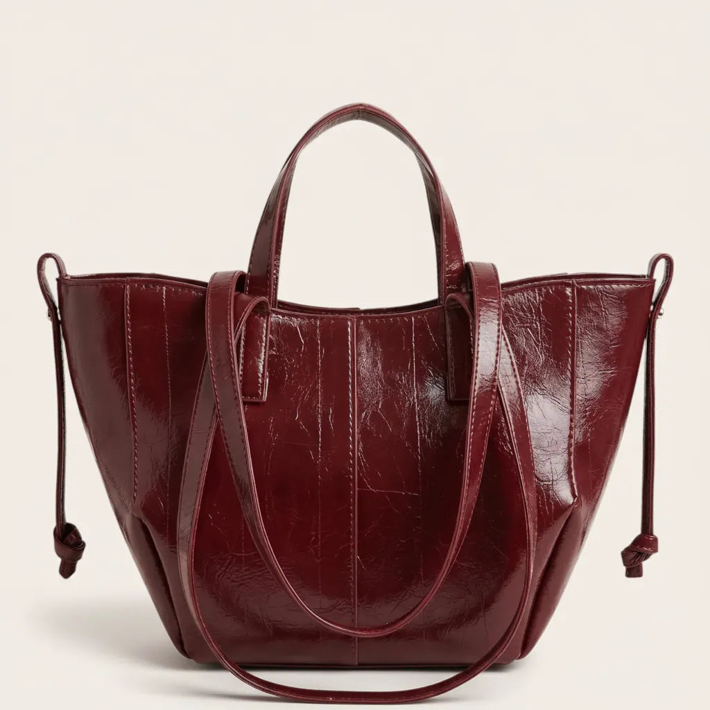 Sac cabas en cuir vegan crouté