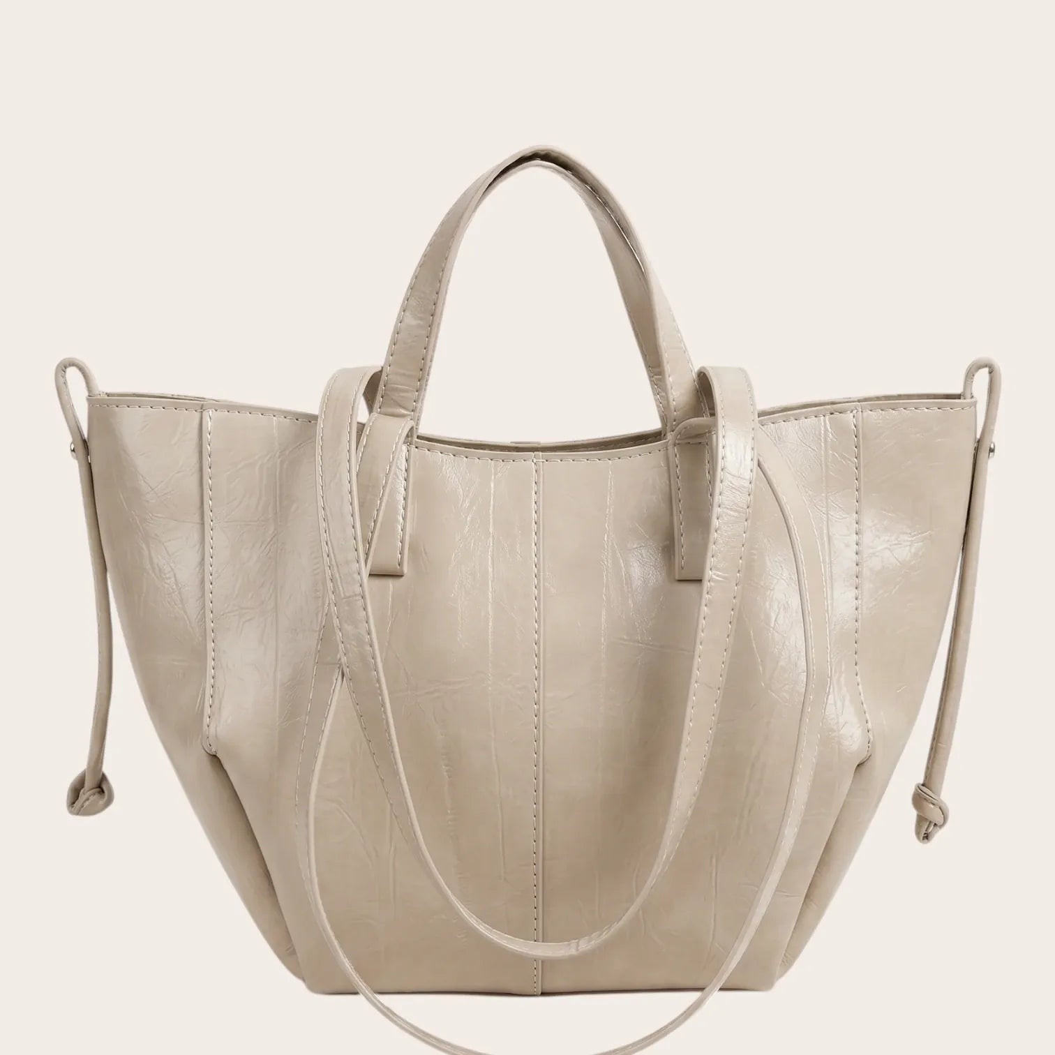 Sac cabas en cuir vegan crouté