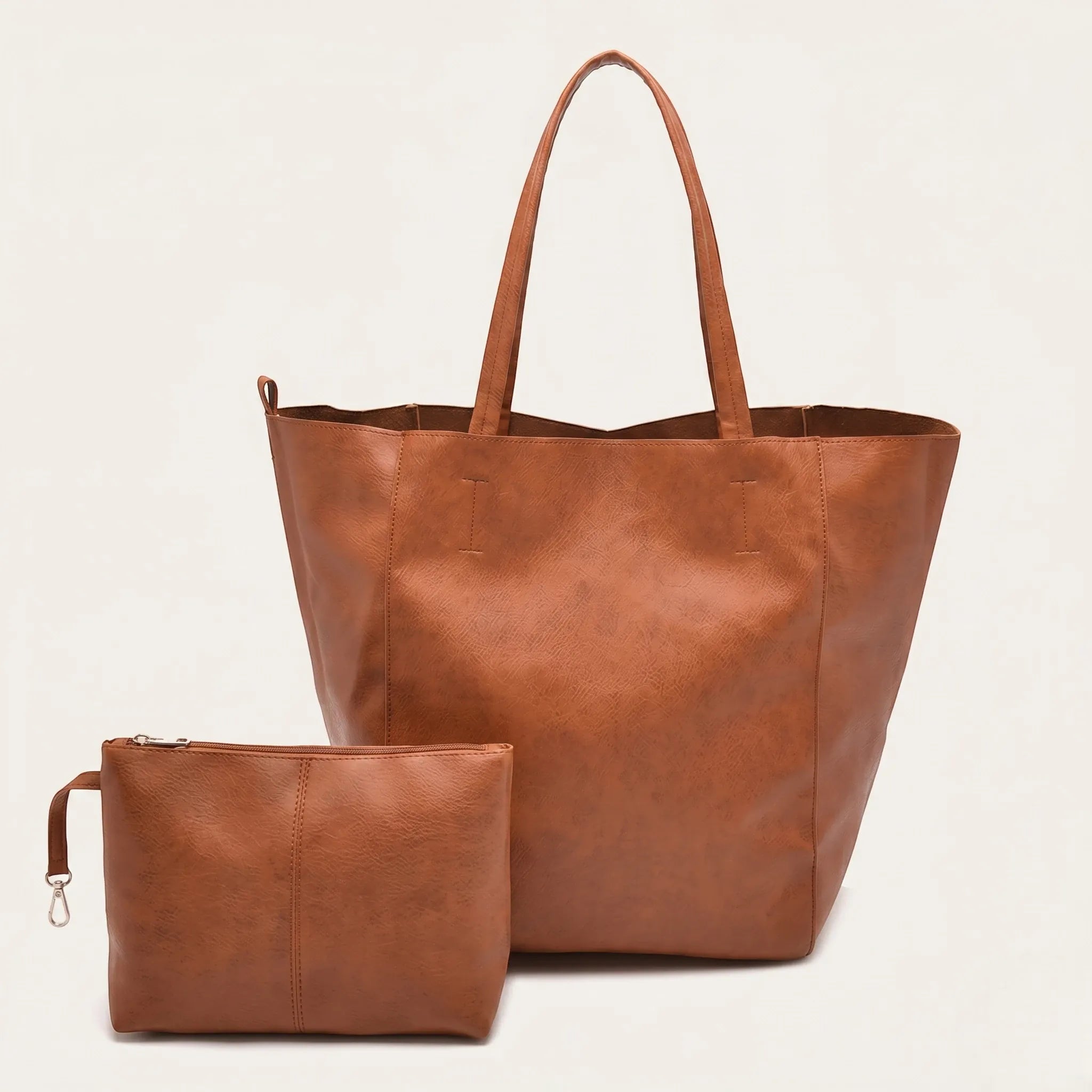 Sac cabas en cuir vegan fold