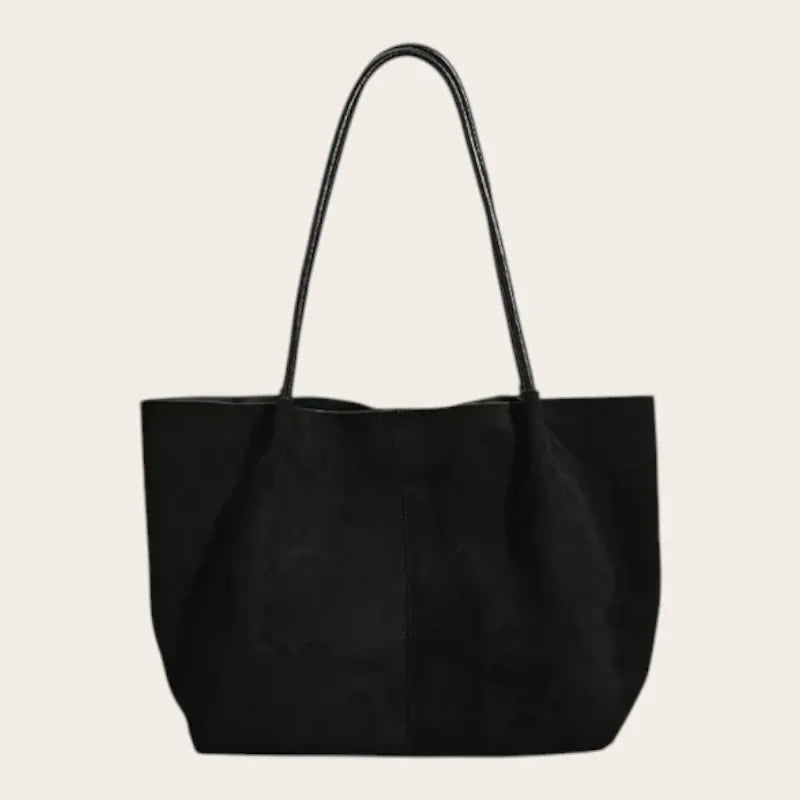 Sac cabas fin en suédine Noir