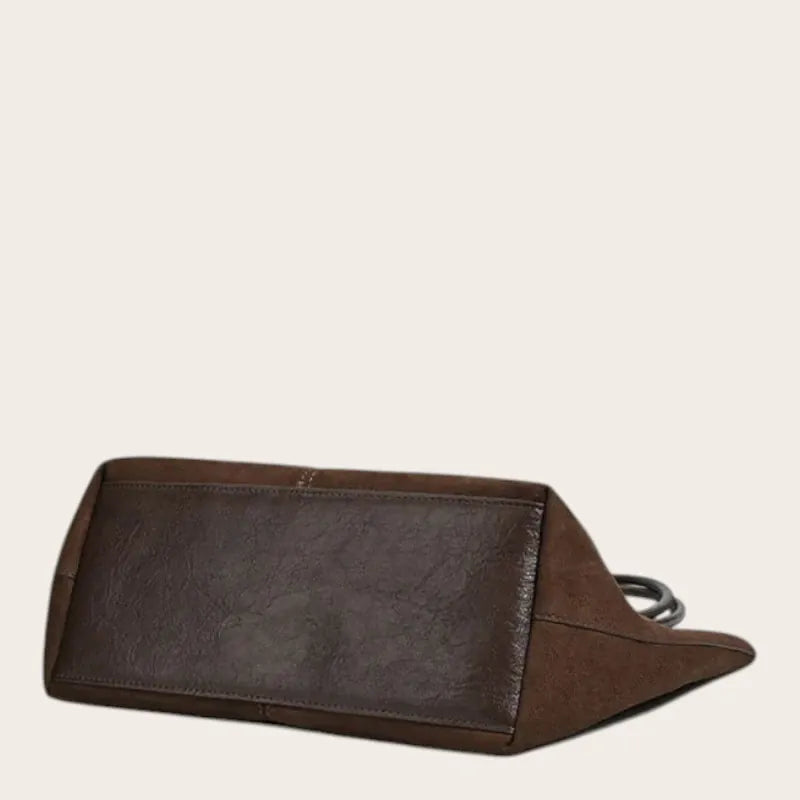 Sac cabas fin en suédine Marron