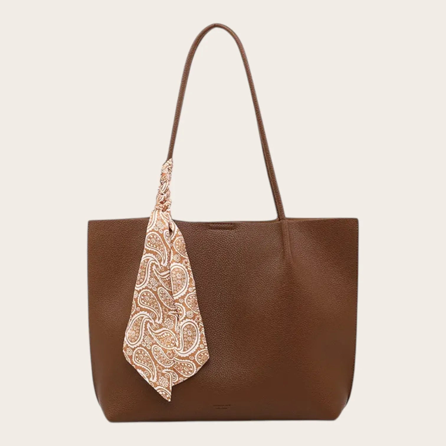 Sac cabas foulard cuir Marron