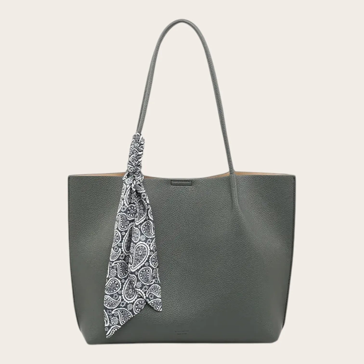 Sac cabas foulard cuir Argile