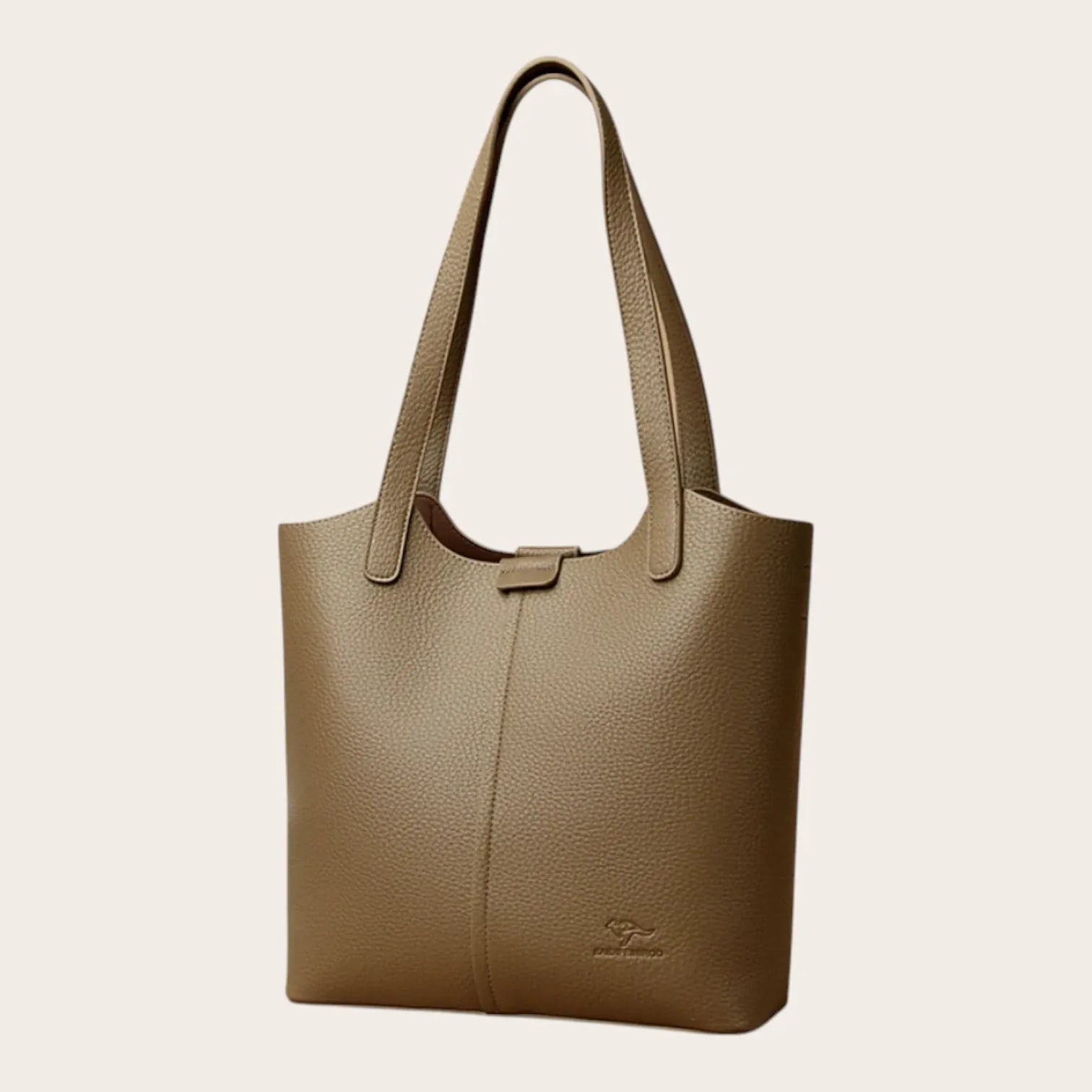 Sac cabas pocket en cuir Khaki