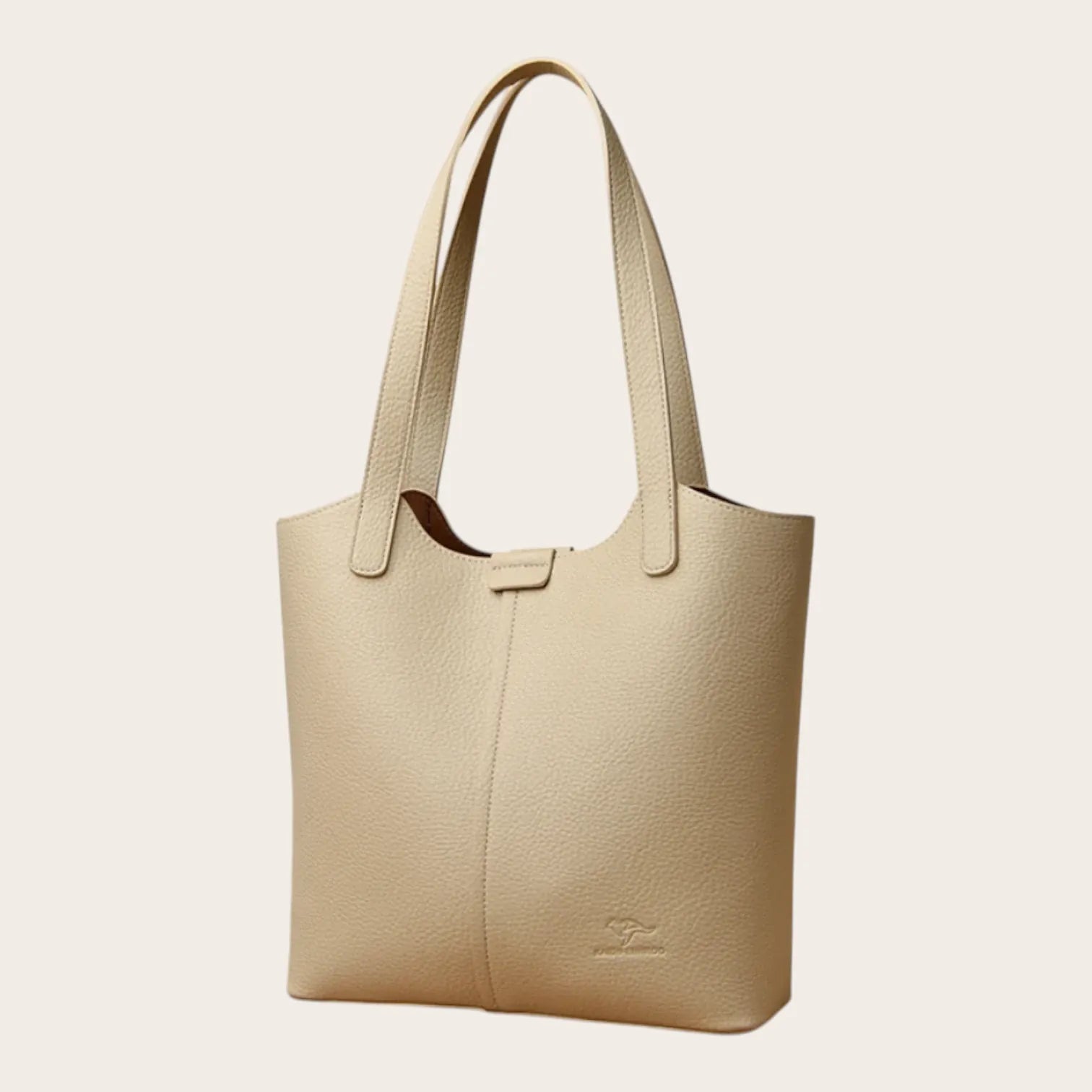 Sac cabas pocket en cuir Beige
