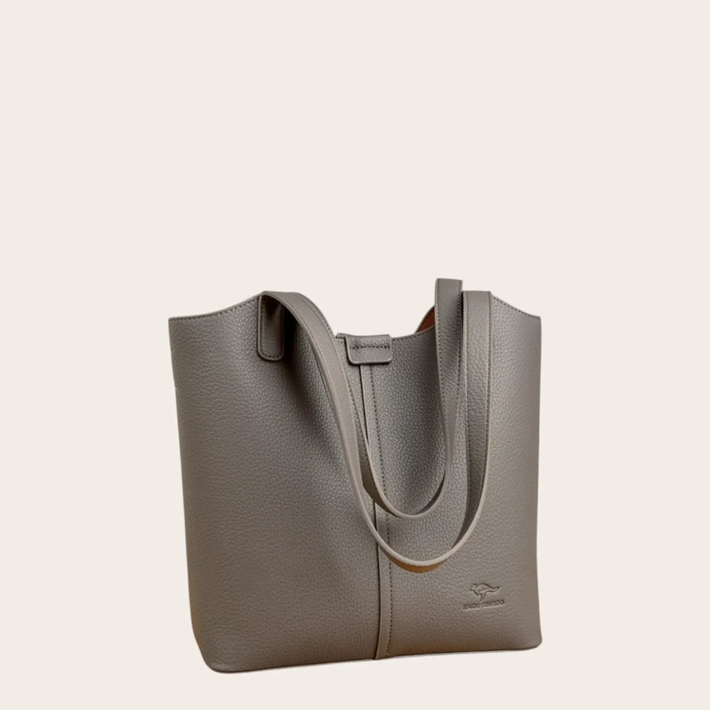 Sac cabas pocket en cuir Gris