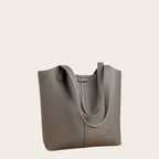 Sac cabas pocket en cuir Gris