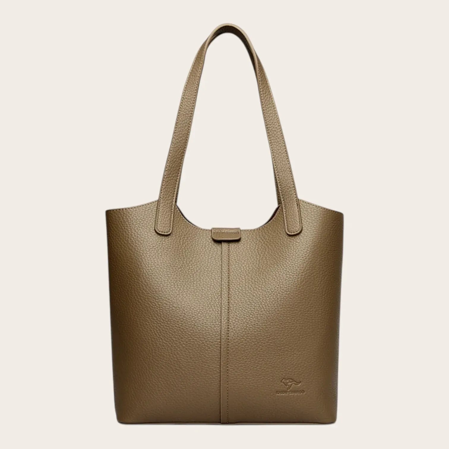 Sac cabas pocket en cuir Khaki