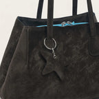 Sac cabas trapèze cuir doublure contrastante Marron