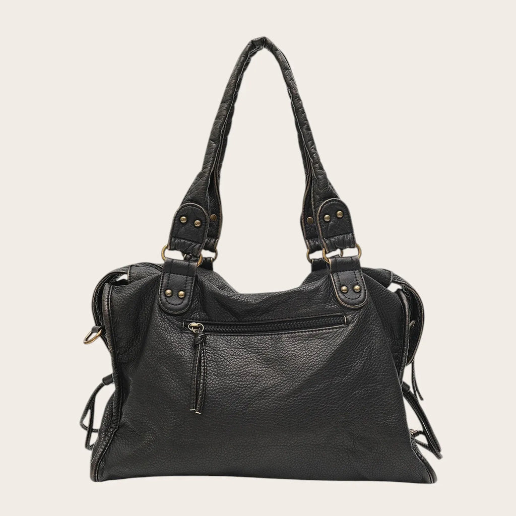 Sac cabas tressé vintage Noir