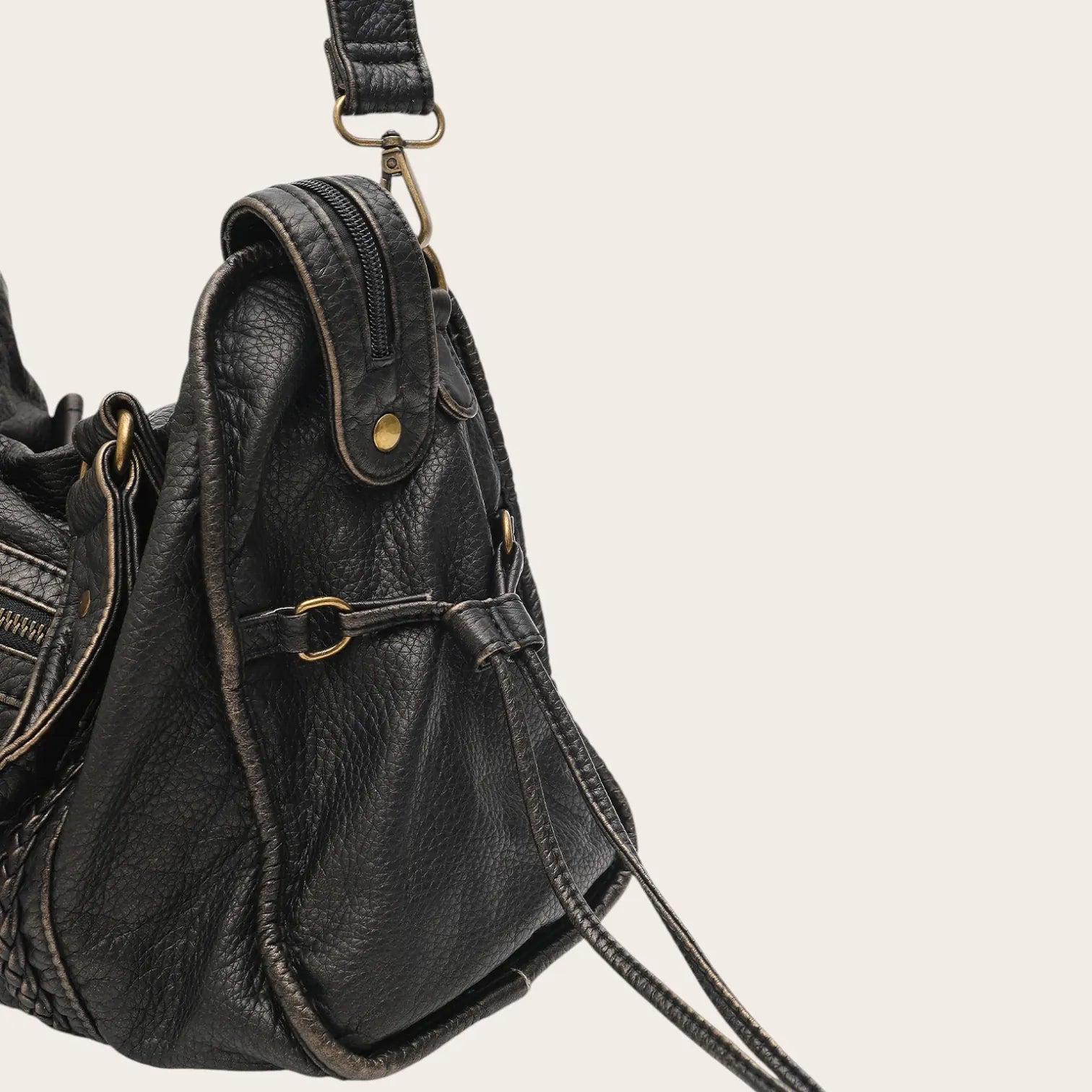 Sac cabas tressé vintage Noir