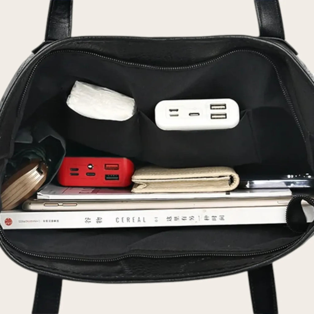 Sac cabas zippé carré Noir