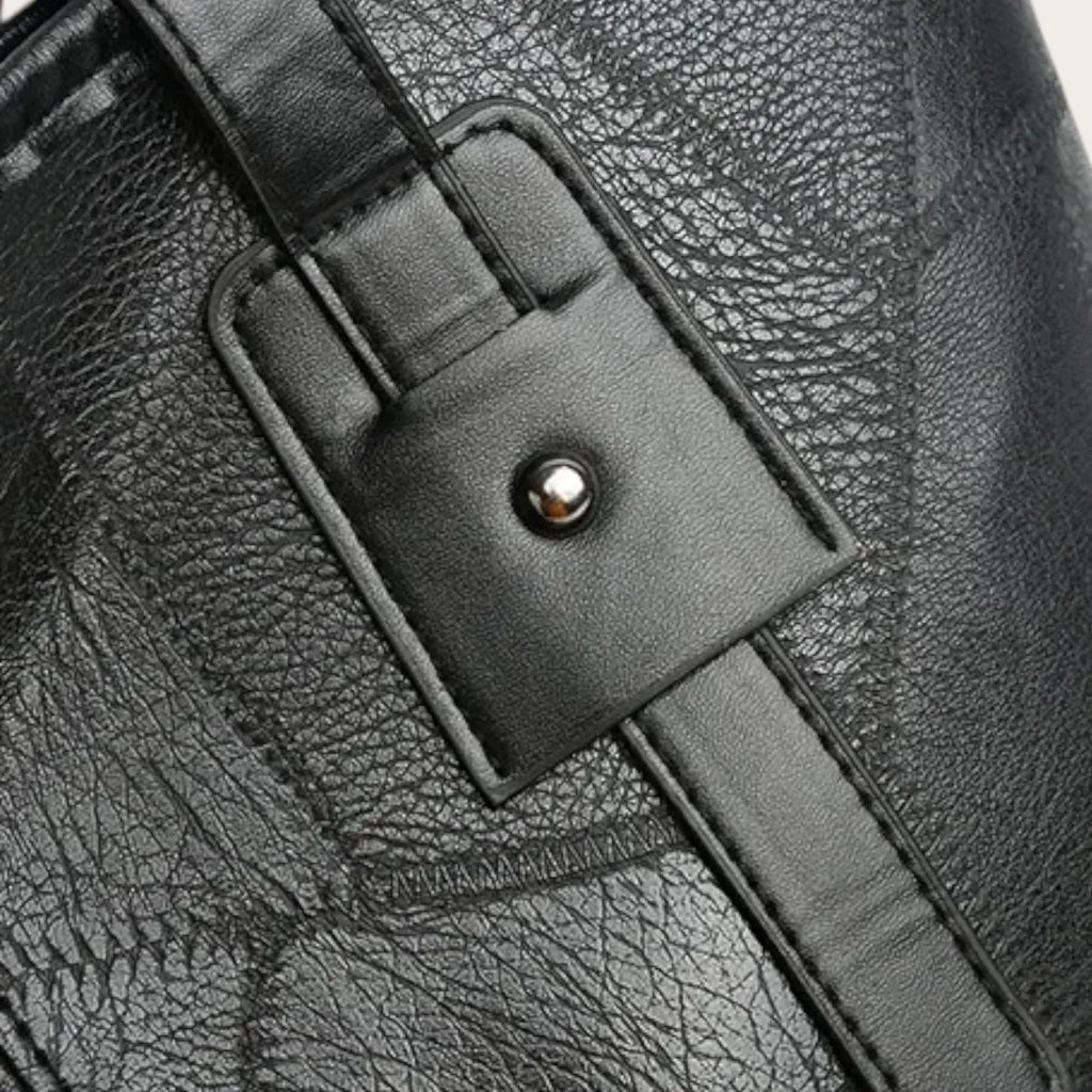 Sac cabas zippé carré Noir
