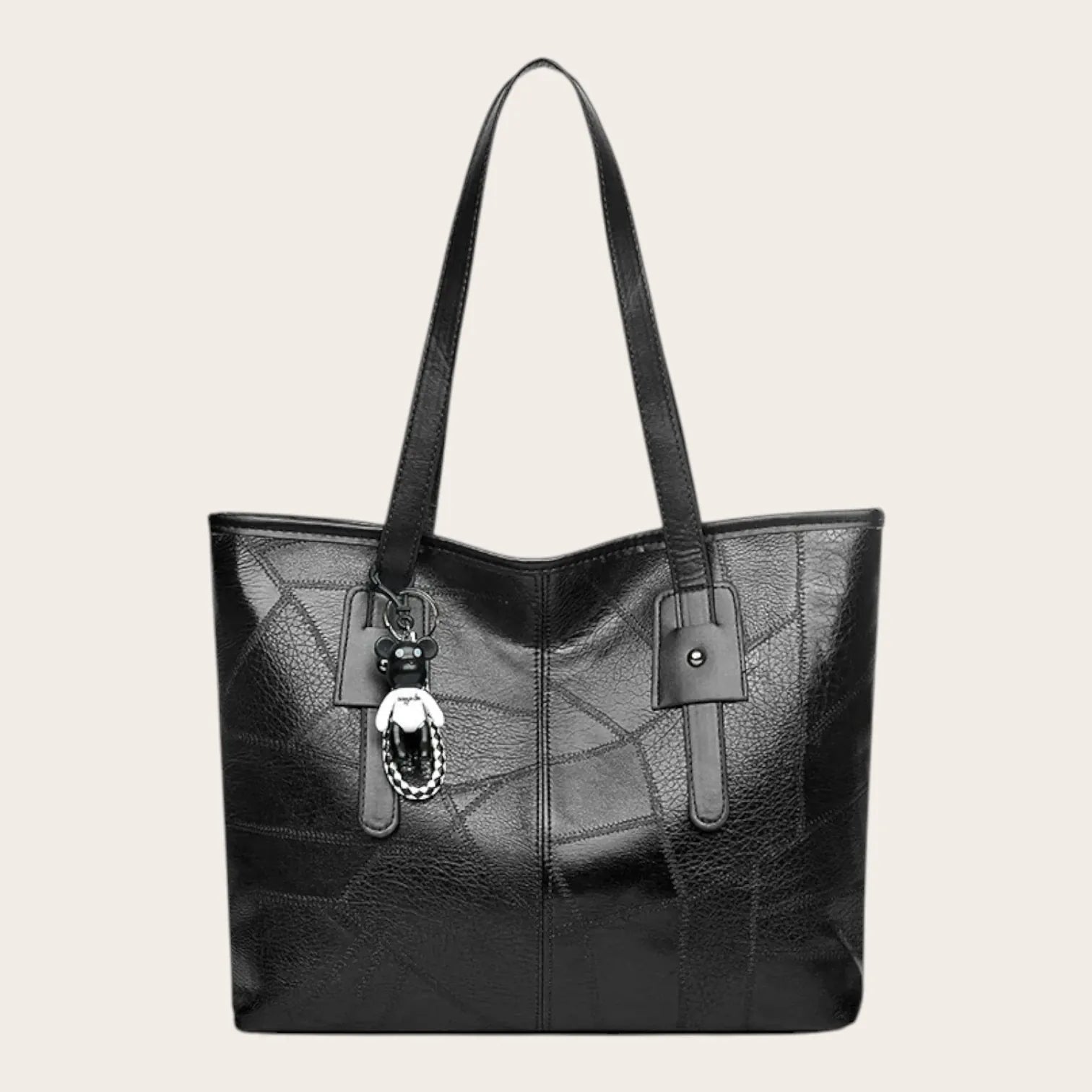 Sac cabas zippé carré Noir