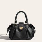 Sac coquette noeuds fermoir coeur Noir