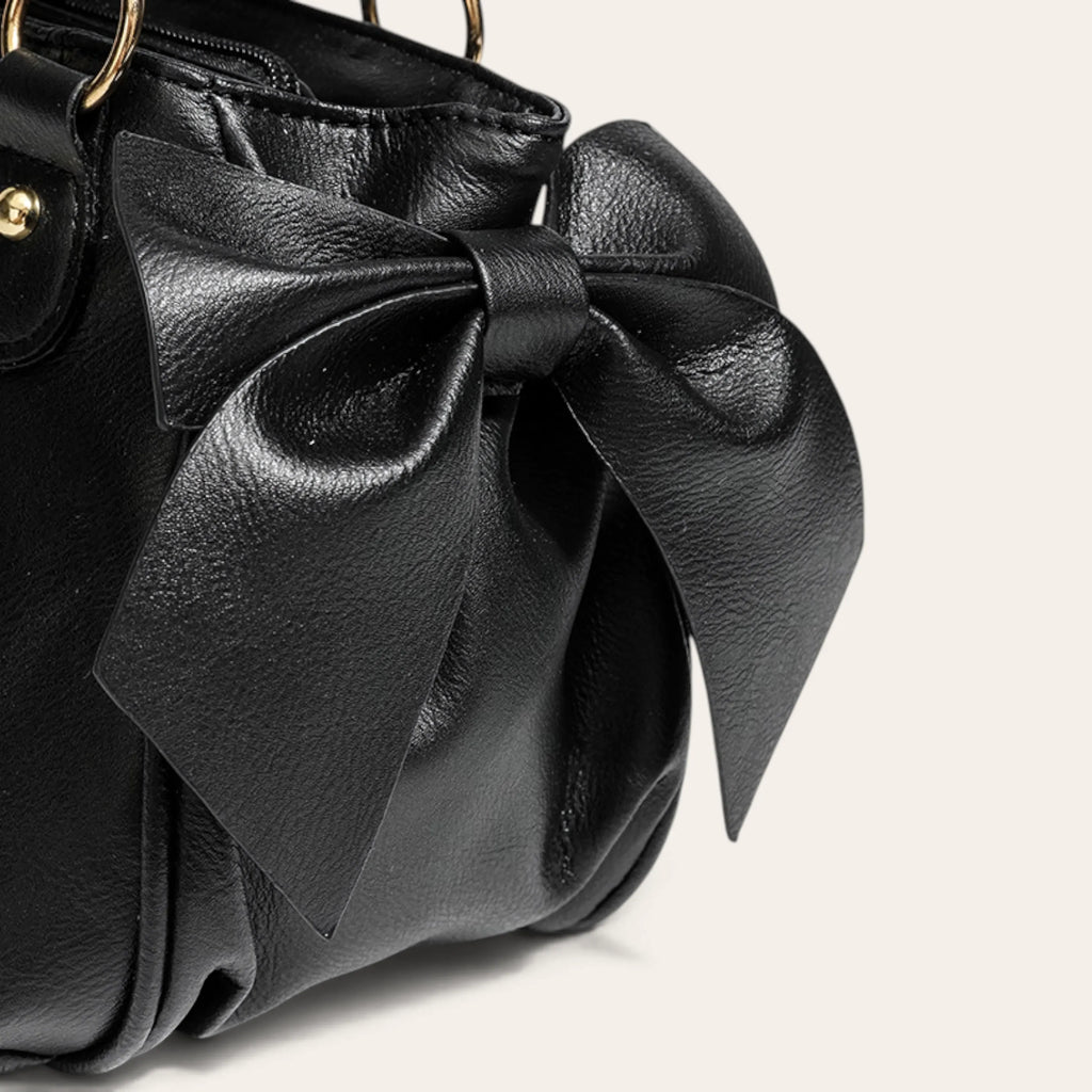 Sac coquette noeuds fermoir coeur Noir
