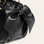 Sac coquette noeuds fermoir coeur Noir