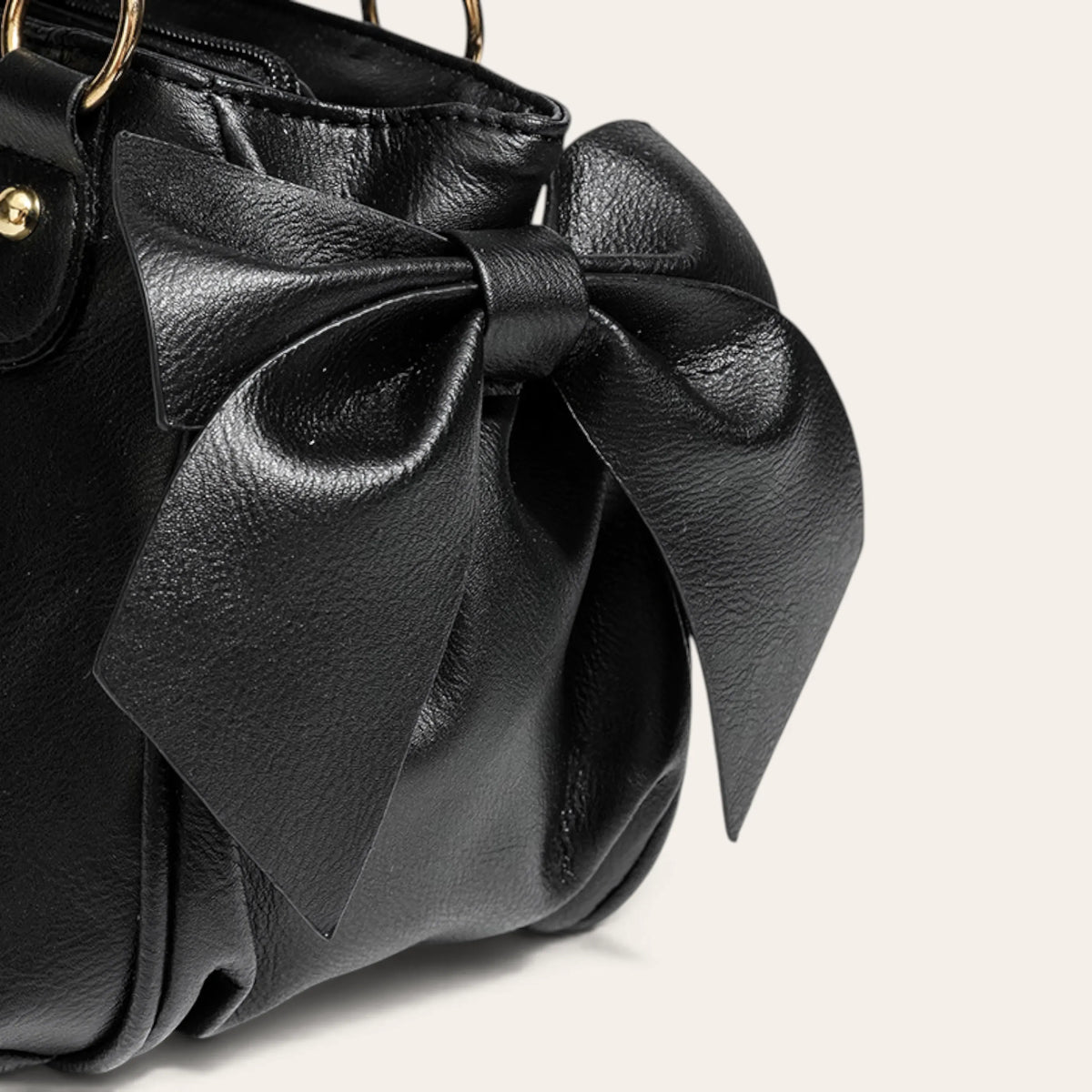 Sac coquette noeuds fermoir coeur Noir