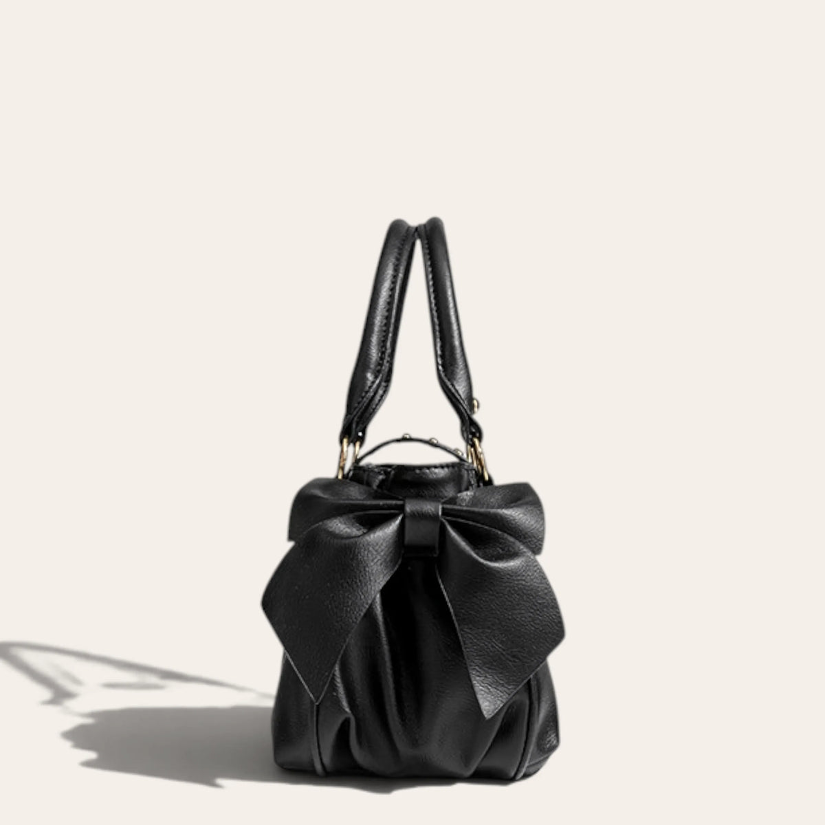 Sac coquette noeuds fermoir coeur Noir