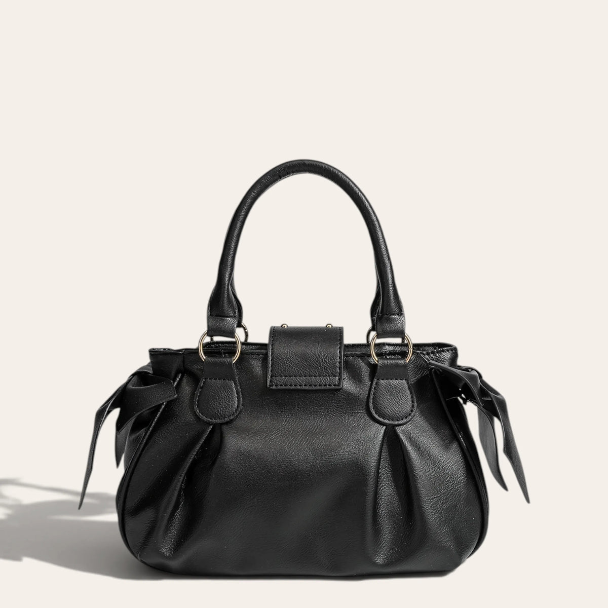 Sac coquette noeuds fermoir coeur Noir