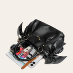 Sac coquette noeuds fermoir coeur Noir