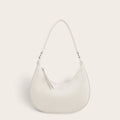 Sac croissant cuir vegan lisse Blanc