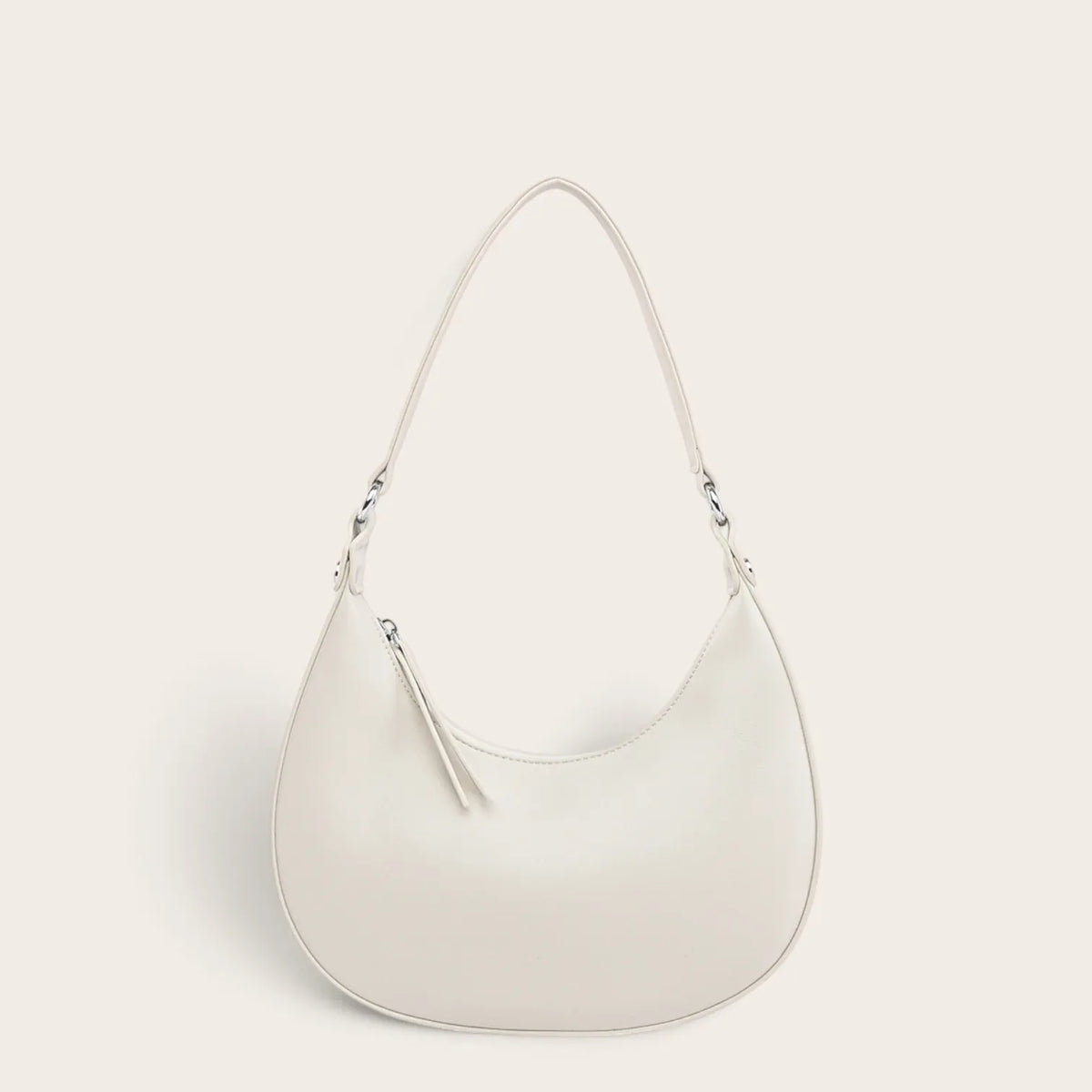 Sac croissant cuir vegan lisse Blanc