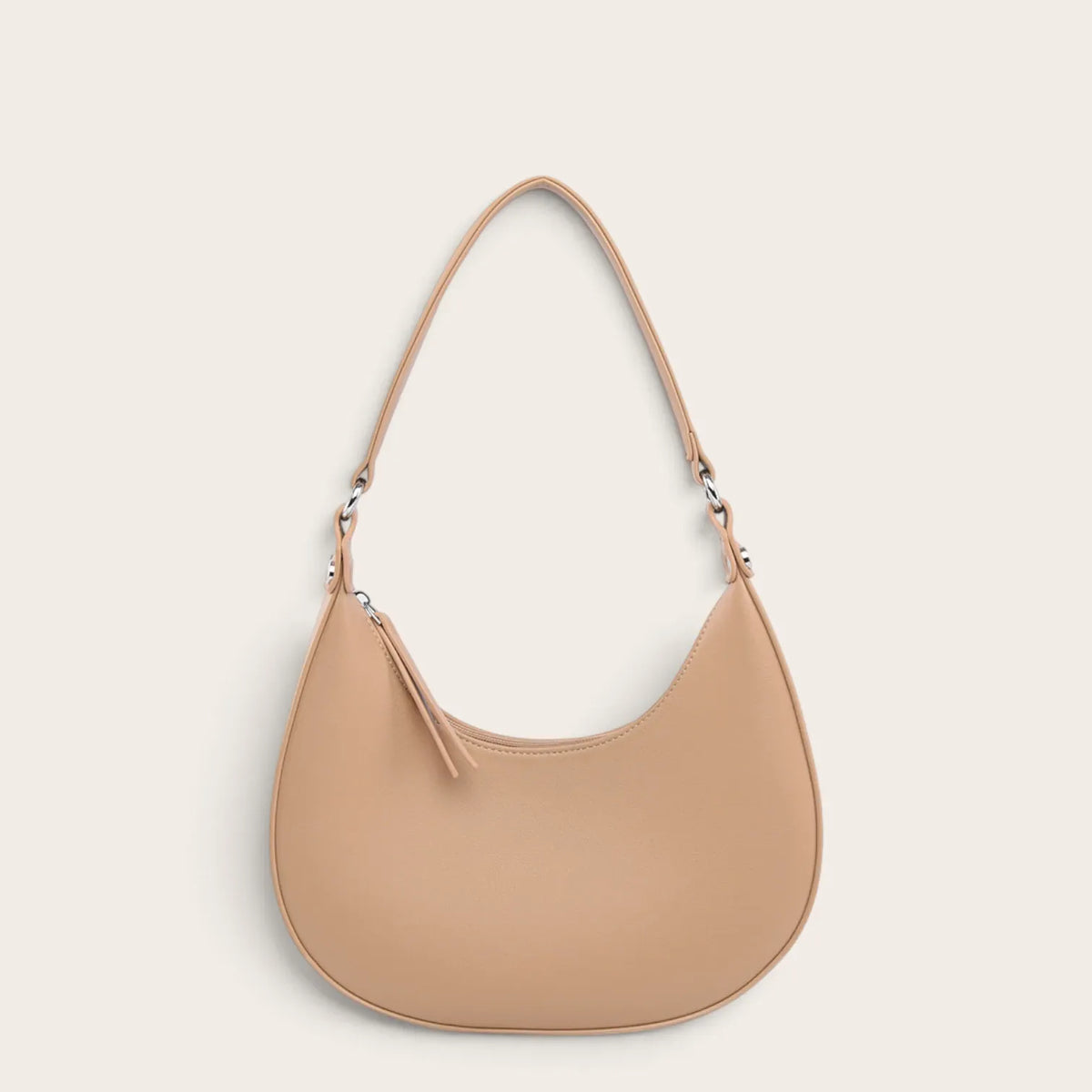 Sac croissant cuir vegan lisse Kaki