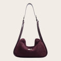 Sac croissant en daim pour femme, vue 1 Acajou