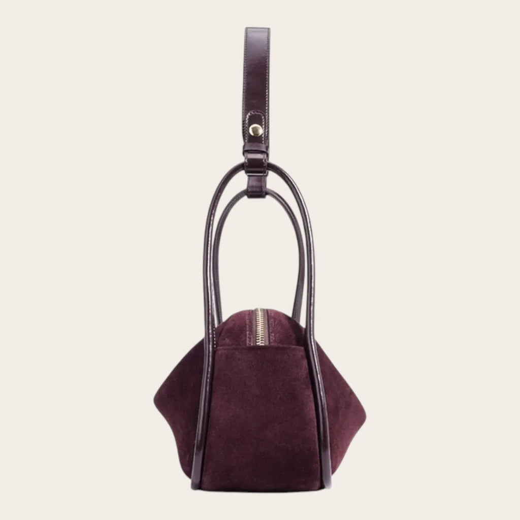 Sac croissant en daim pour femme, vue 2 Acajou