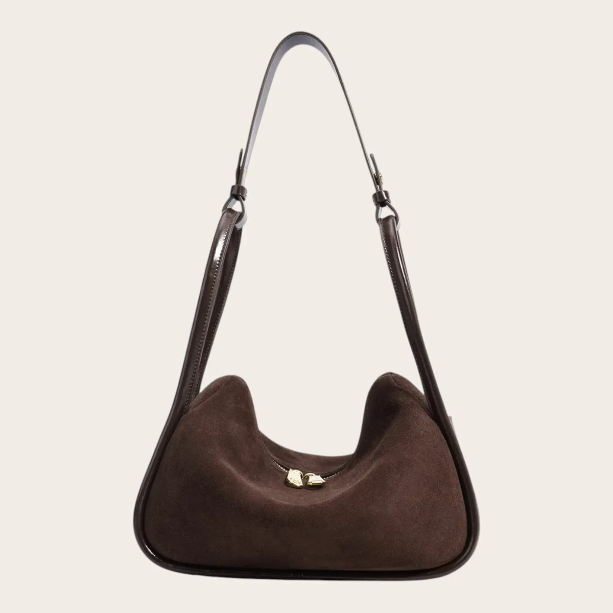 Sac croissant en daim pour femme, vue 4 Café