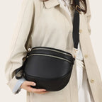 Sac demi-lune cuir grainé Noir