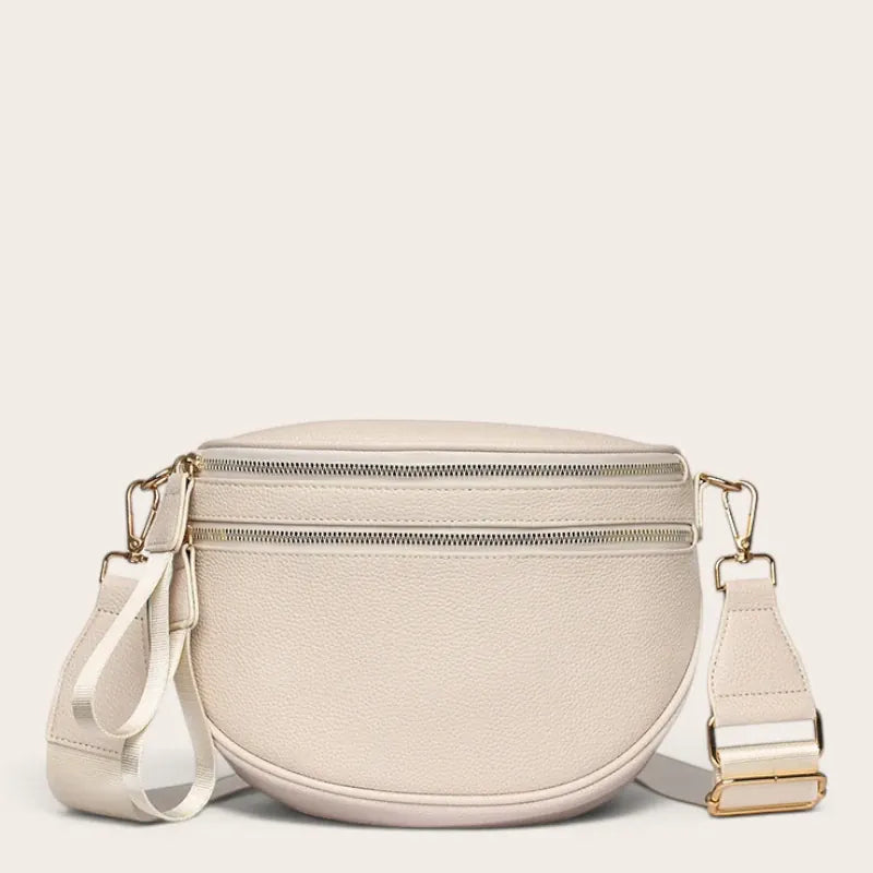 Sac demi-lune cuir grainé Blanc