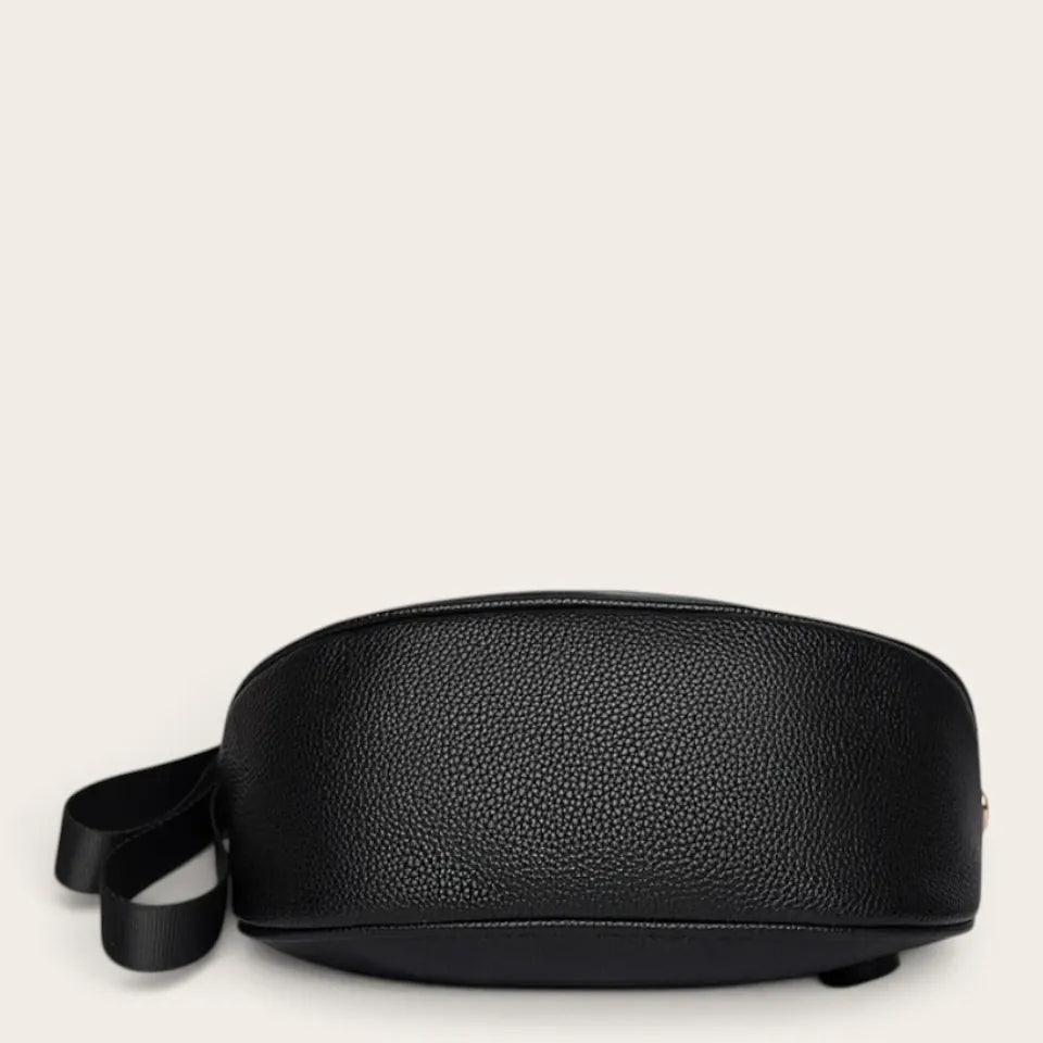 Sac demi-lune cuir grainé Noir