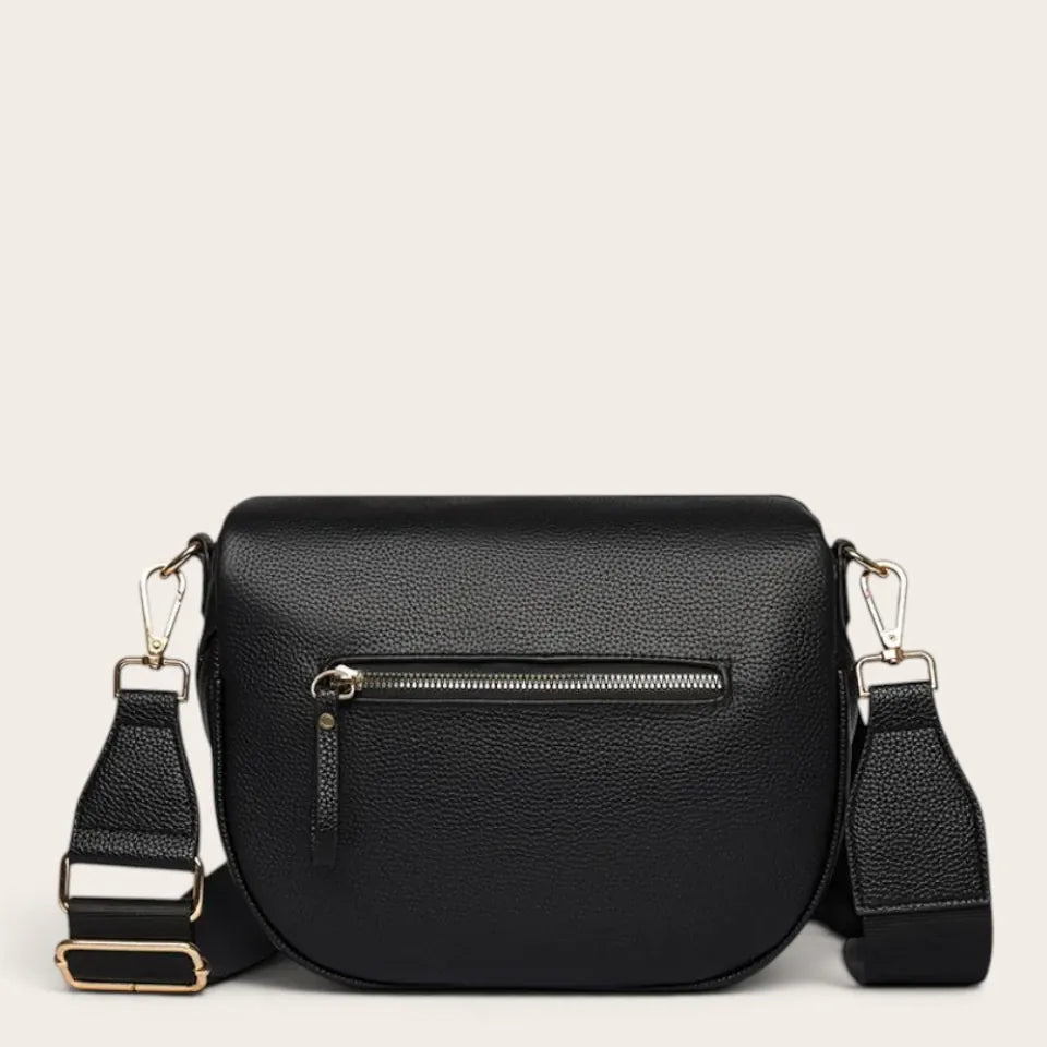 Sac demi-lune cuir grainé Noir