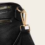 Sac demi-lune cuir grainé Noir