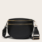 Sac demi-lune cuir grainé Noir