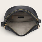 Sac demi-lune cuir grainé Noir