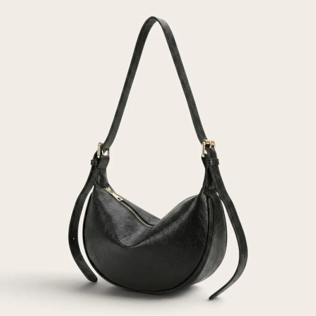 Sac demi-lune cuir vegan Noir