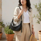 Sac demi-lune cuir vegan Noir