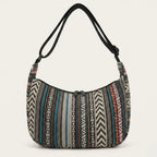 Sac demi lune en toile aztèque Café