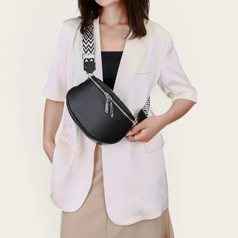 Sac demi-lune sangle large Noir