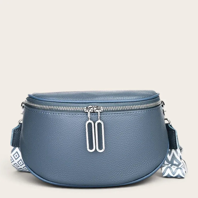 Sac demi-lune sangle large Bleu