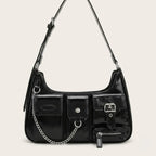 Sac épaule cargo chaîne noir