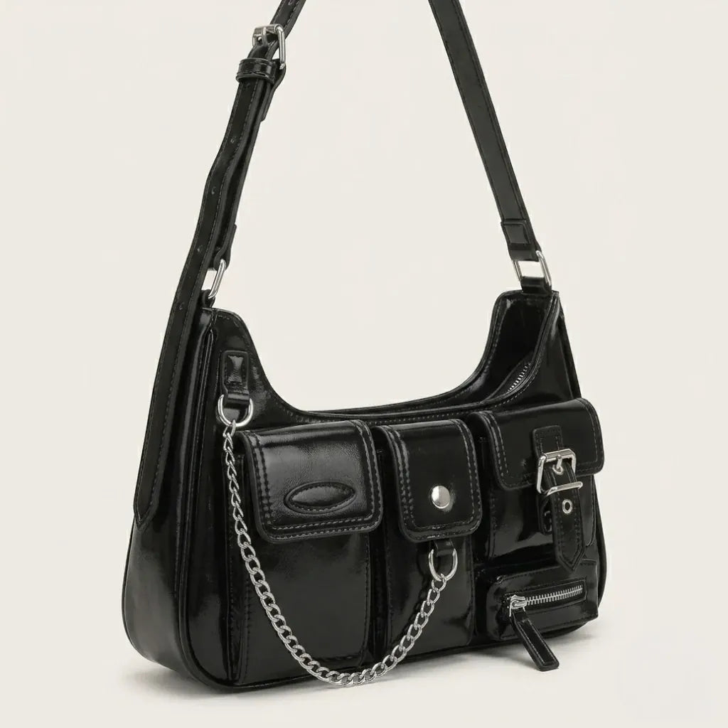 Sac épaule cargo chaîne noir