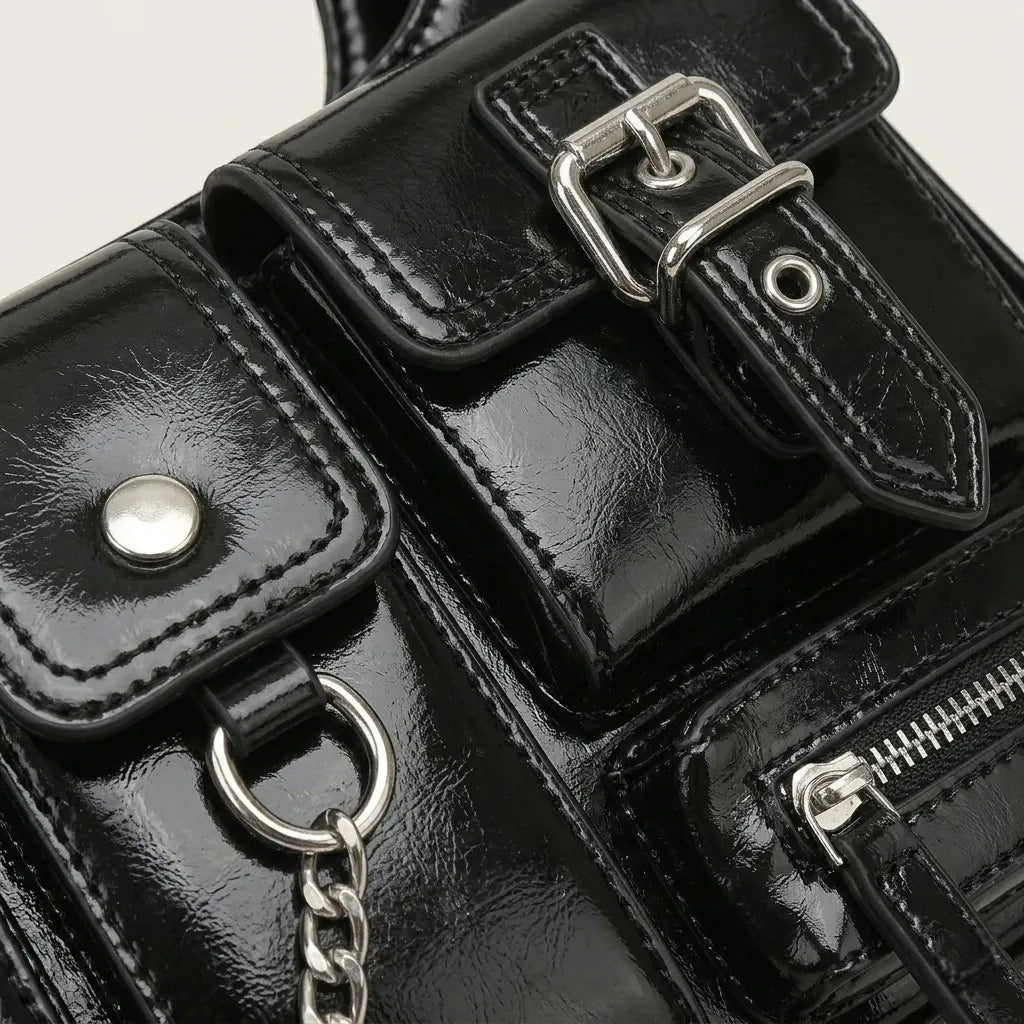 Sac épaule cargo chaîne noir