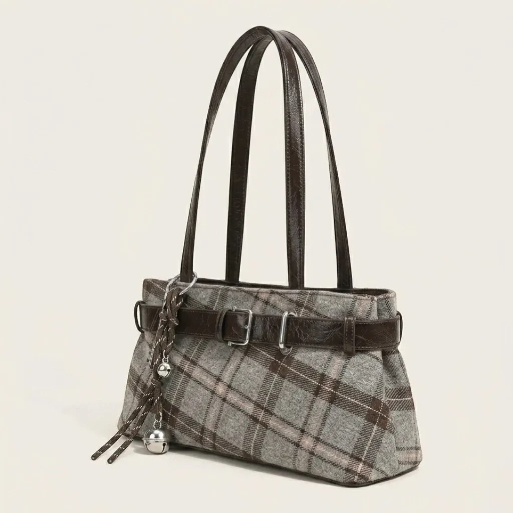 Sac épaule carreaux vintage