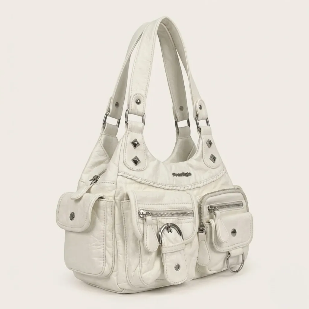 Sac épaule clous Y2K Blanc