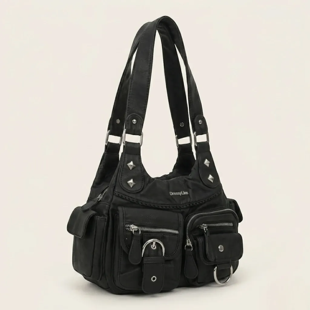 Sac épaule clous Y2K Noir