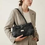 Sac épaule effet daim ceinture boucle Gris